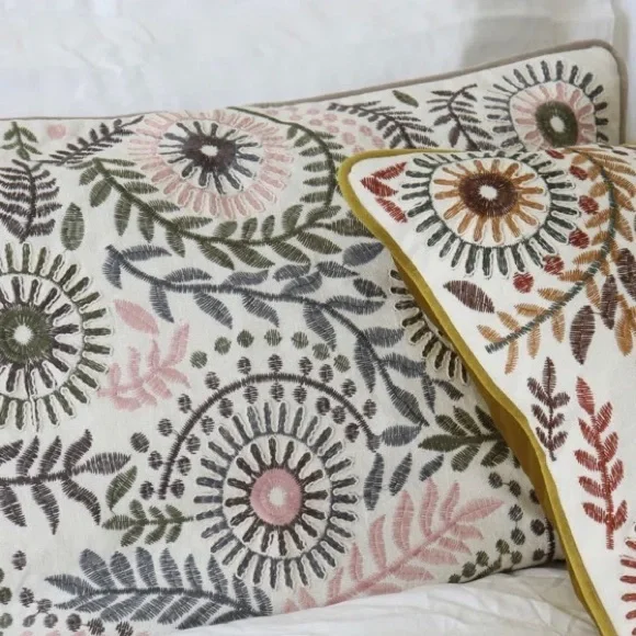 Wayfair Urban Troos Embroidered Lumbar Pillow Cover - Picture 2 of 7